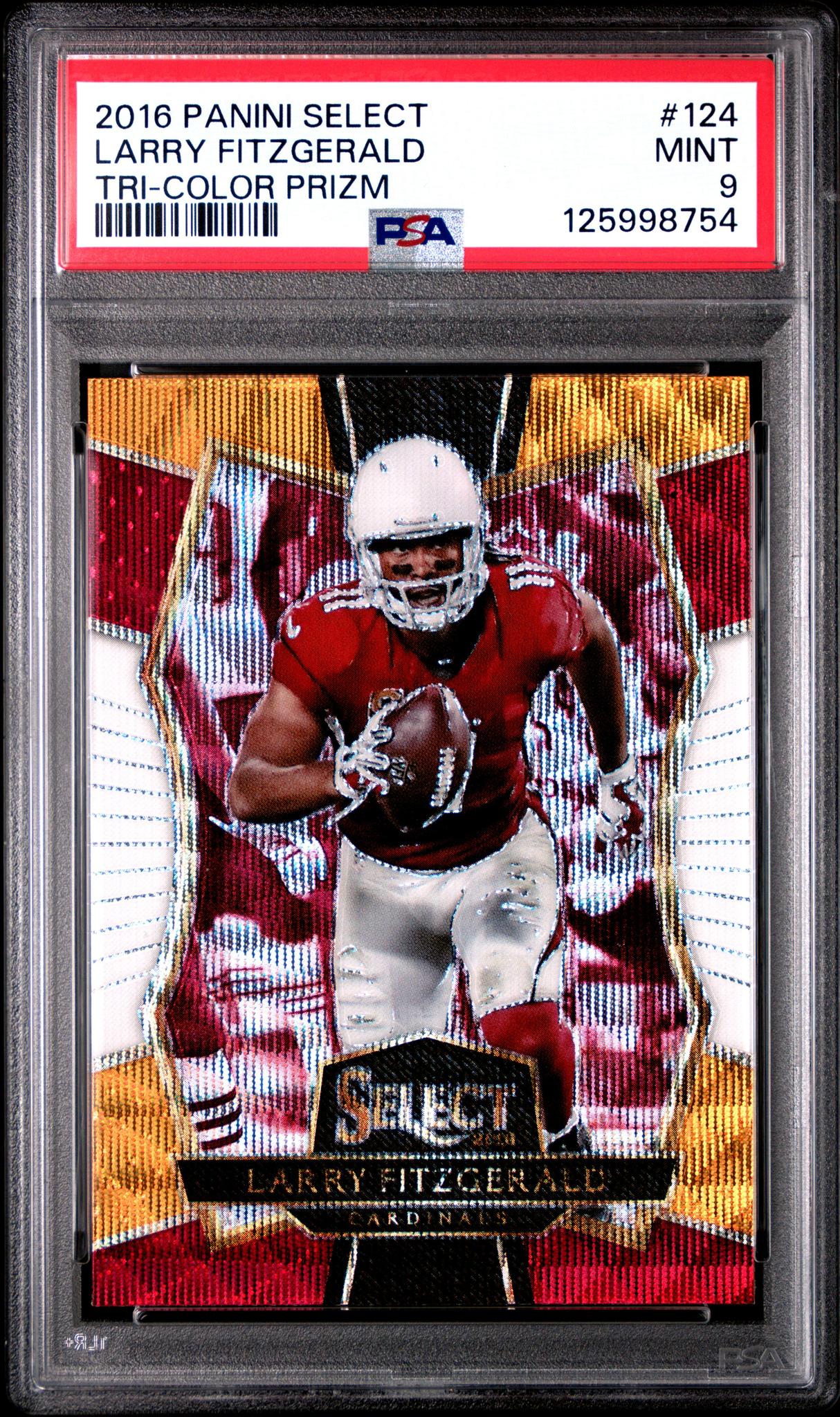 2016 Panini Select Prizm Tri Color Larry Fitzgerald #124 PSA 9