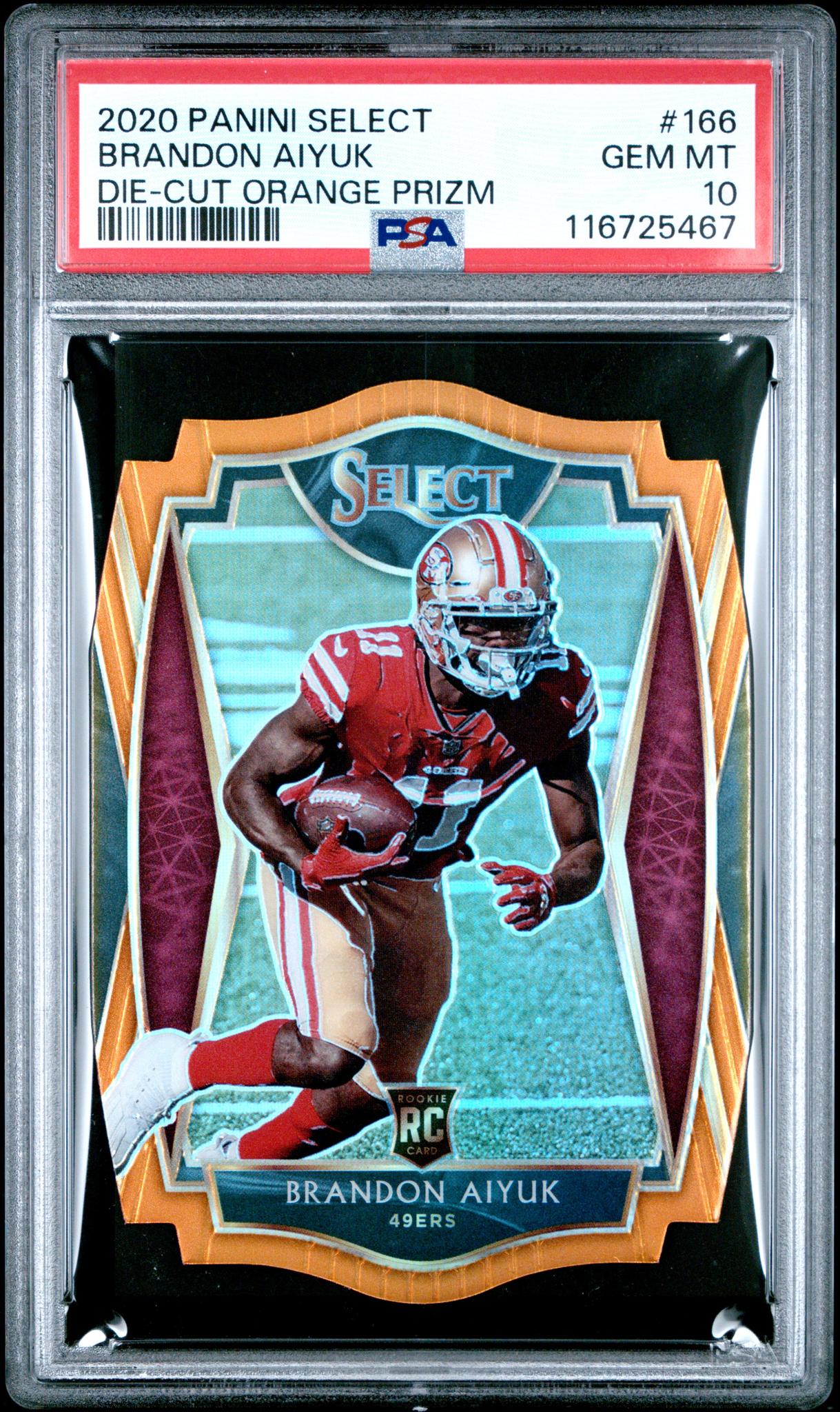 2020 Panini Select Prizm Orange Die Cut Brandon Aiyuk #166 PSA 10