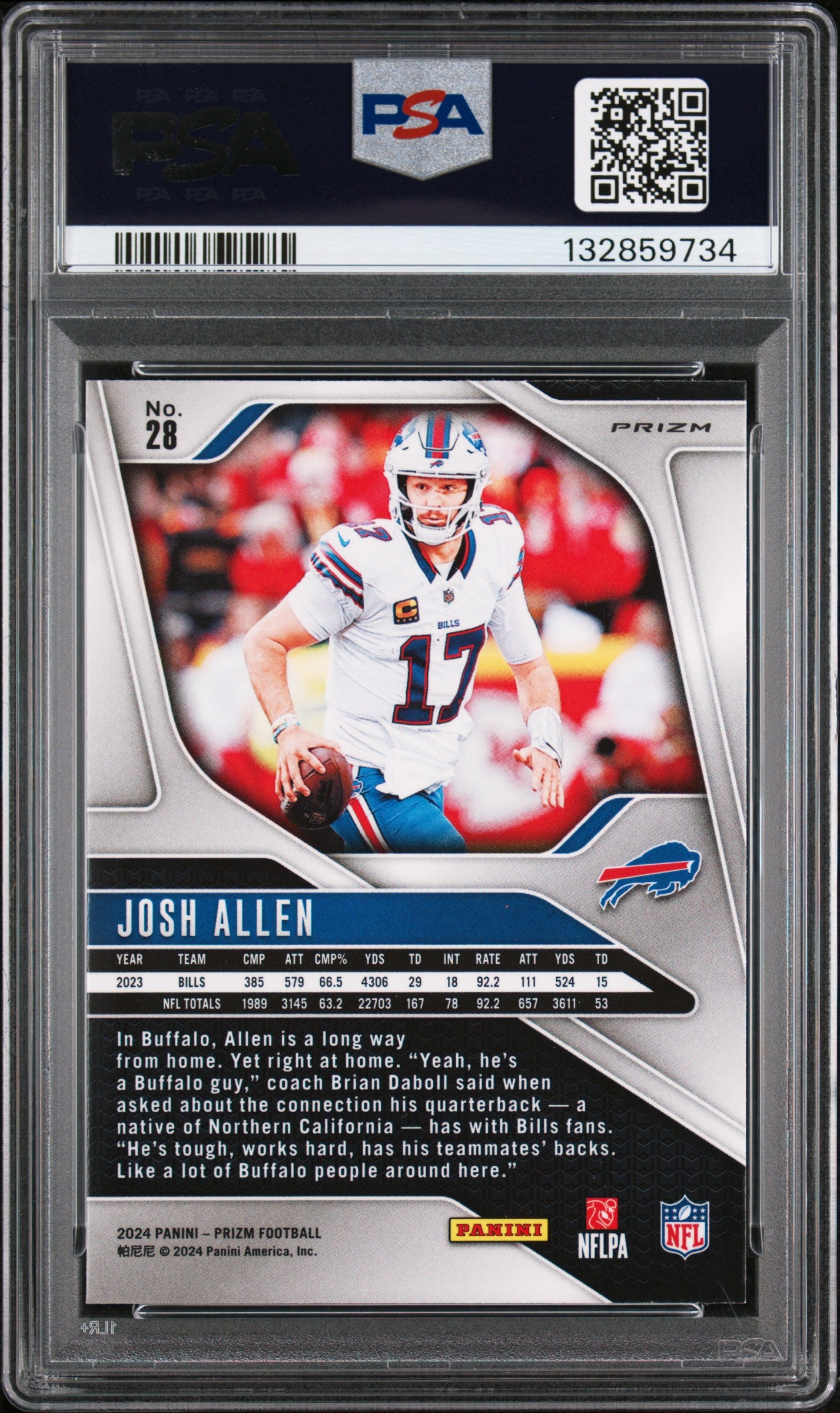 2024 Panini Prizm Disco Josh Allen #28 PSA 9