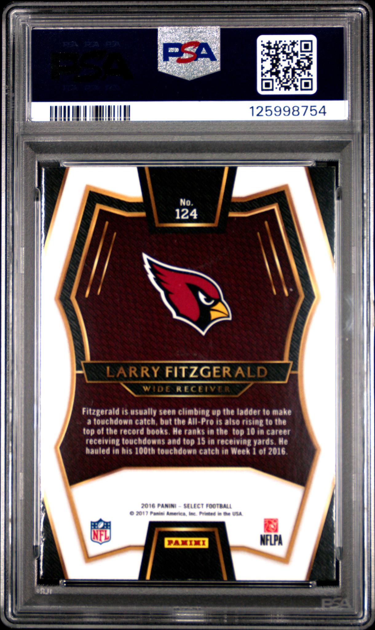2016 Panini Select Prizm Tri Color Larry Fitzgerald #124 PSA 9