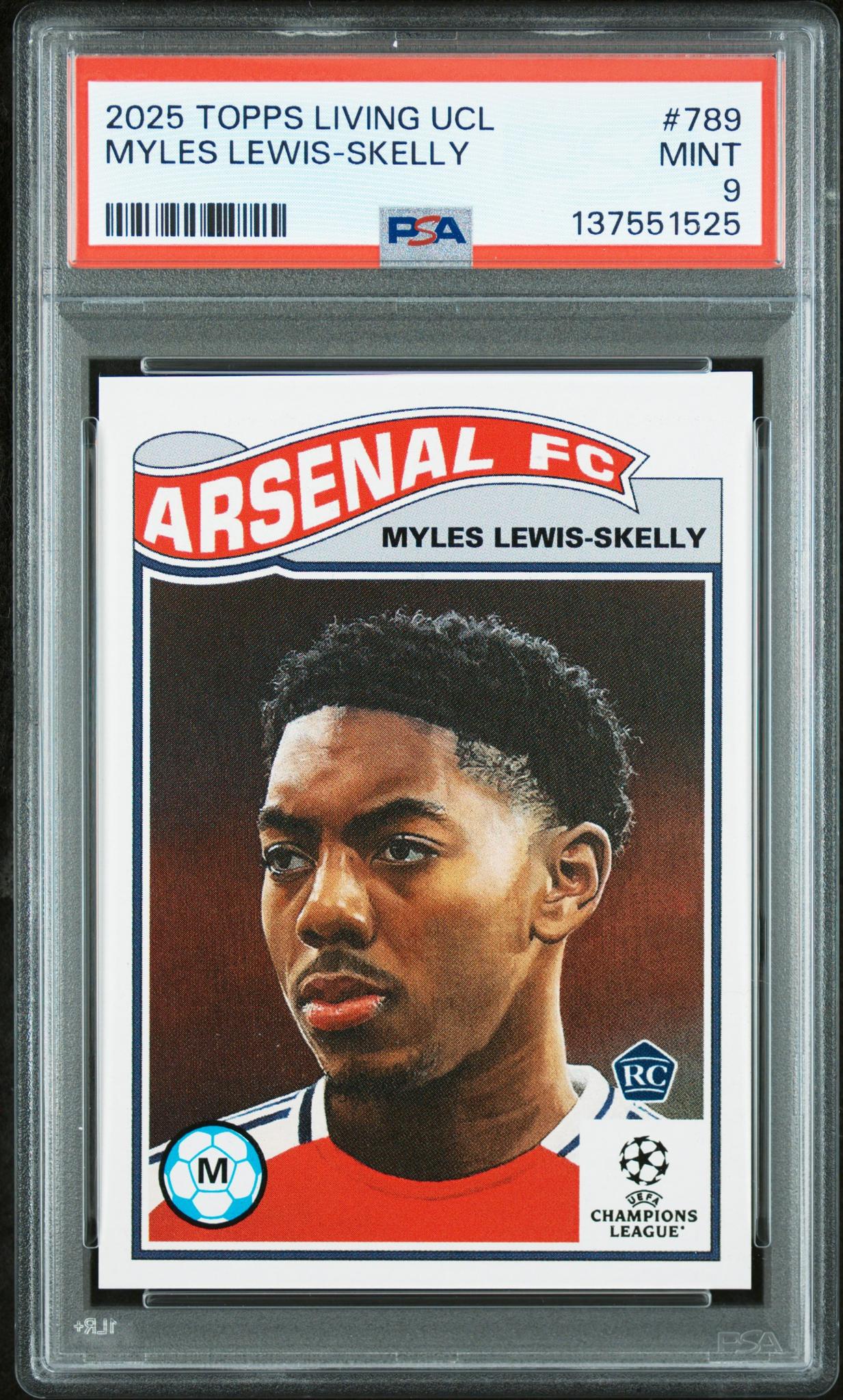 2025 Topps Living UEFA Champions League Myles Lewis Skelly #789 PSA 9