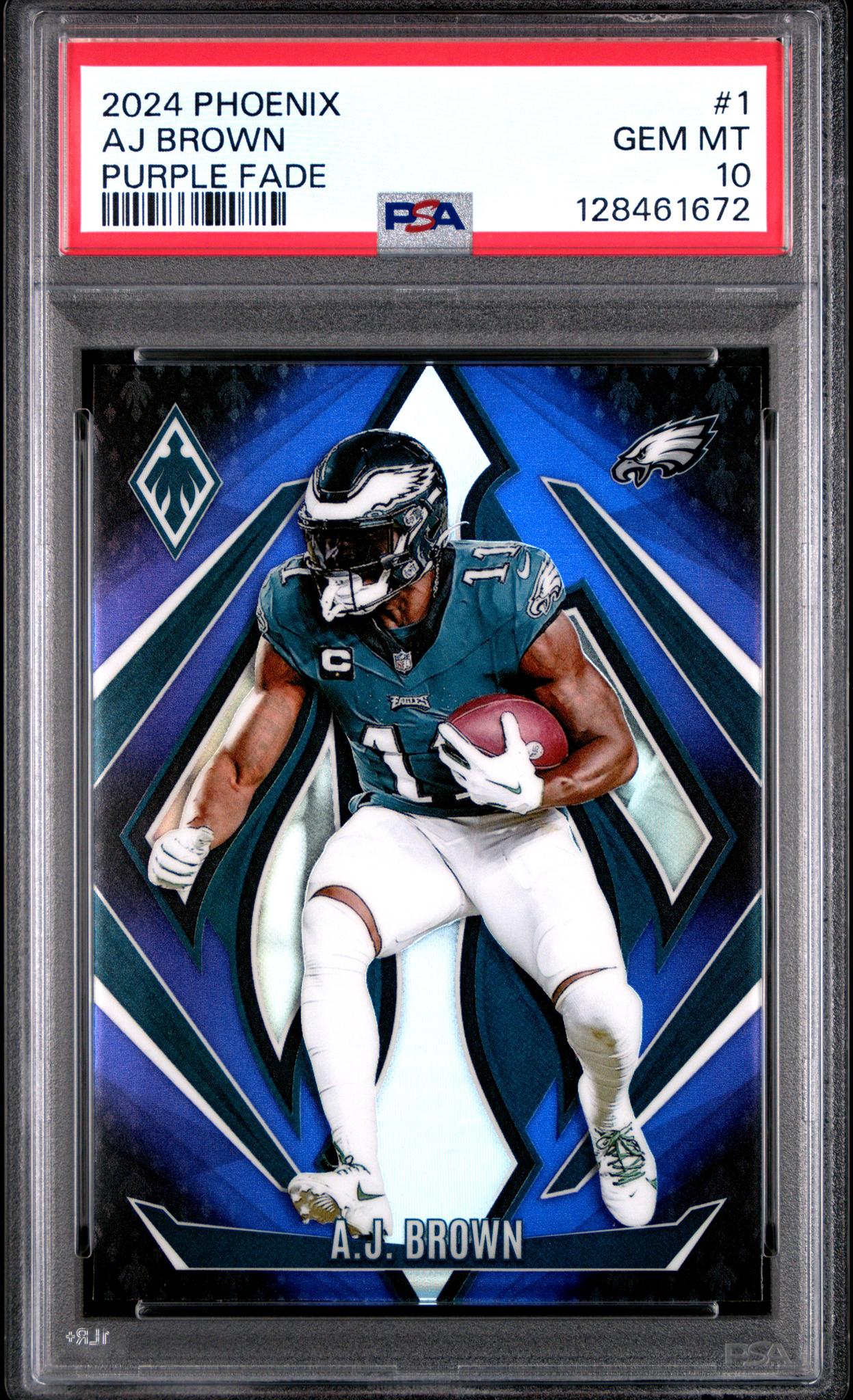 2024 Panini Phoenix Purple Fade Aj Brown #1 PSA 10
