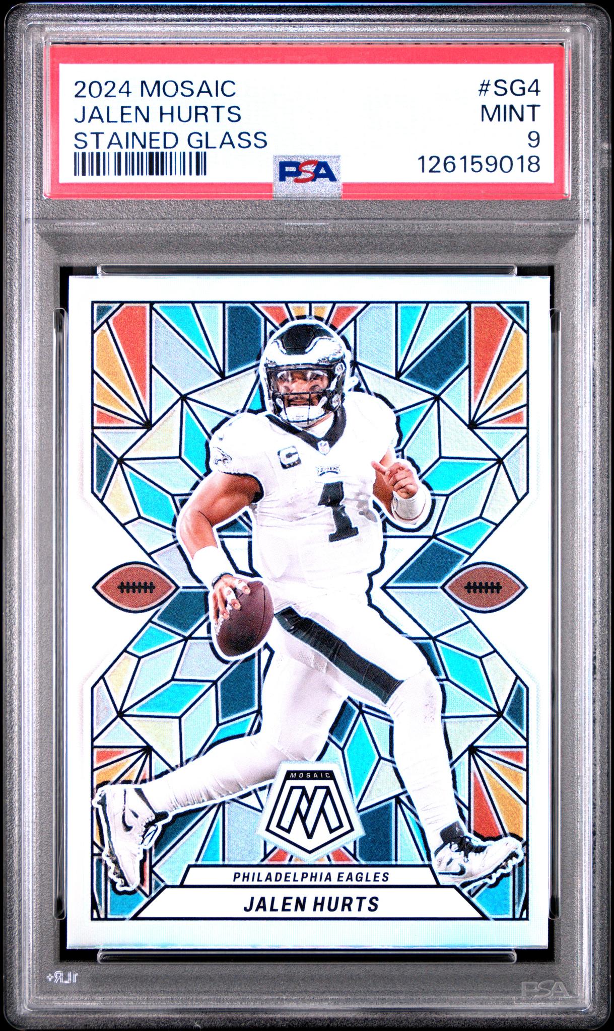 2024 Panini Mosaic Stained Glass Jalen Hurts #SG4 PSA 9