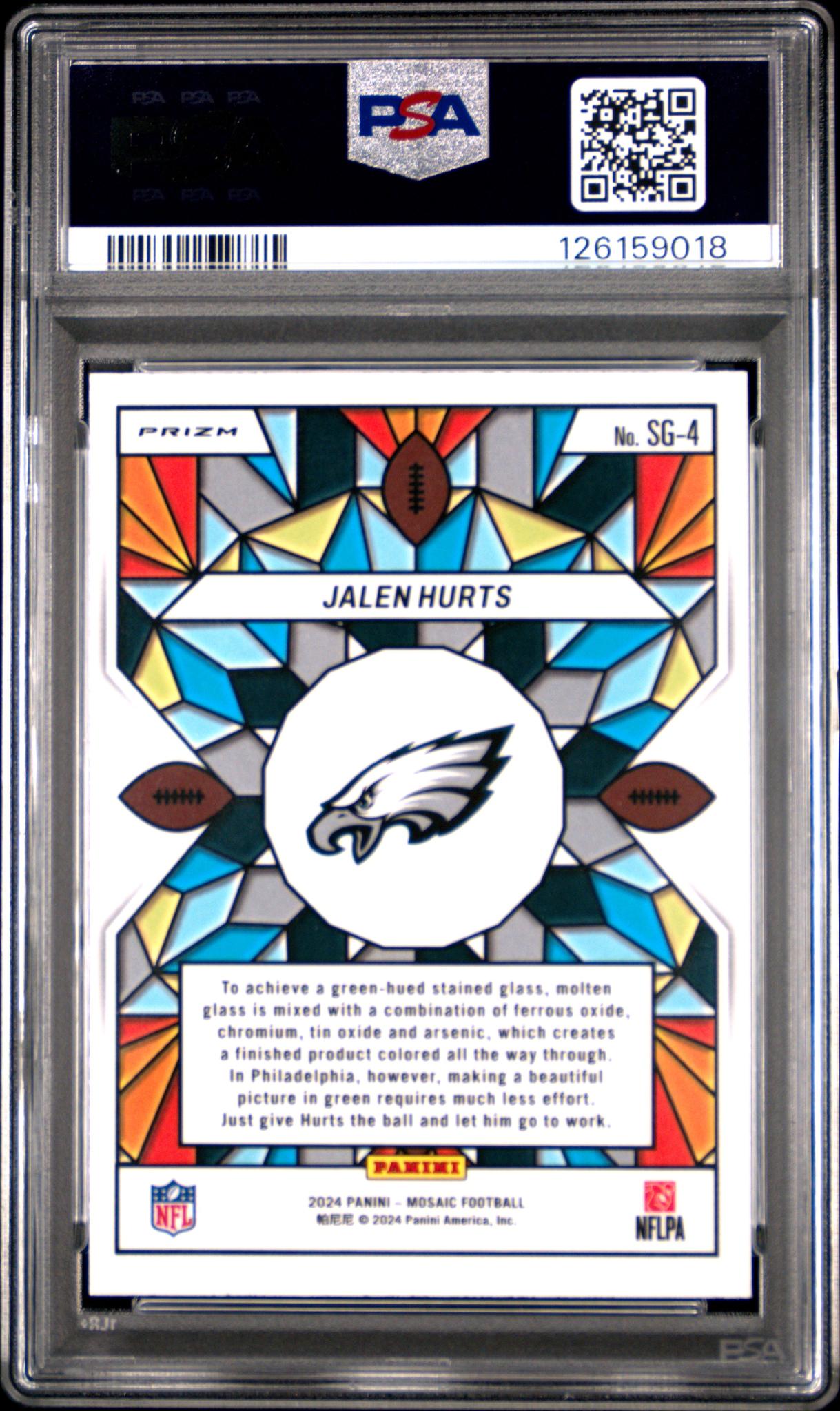 2024 Panini Mosaic Stained Glass Jalen Hurts #SG4 PSA 9
