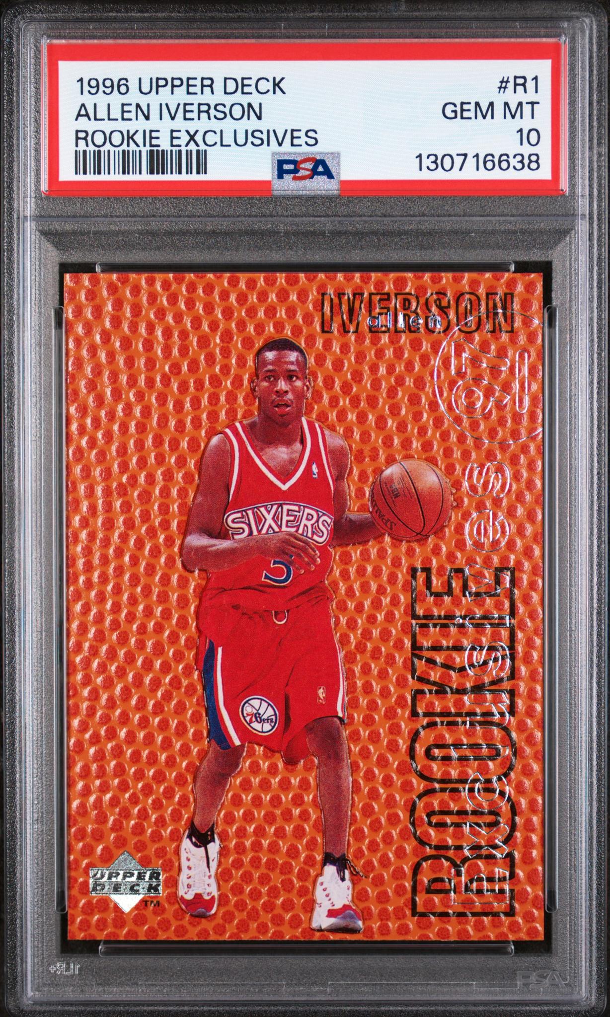 1996 Upper Deck Rookie Exclusives Allen Iverson #R1 PSA 10
