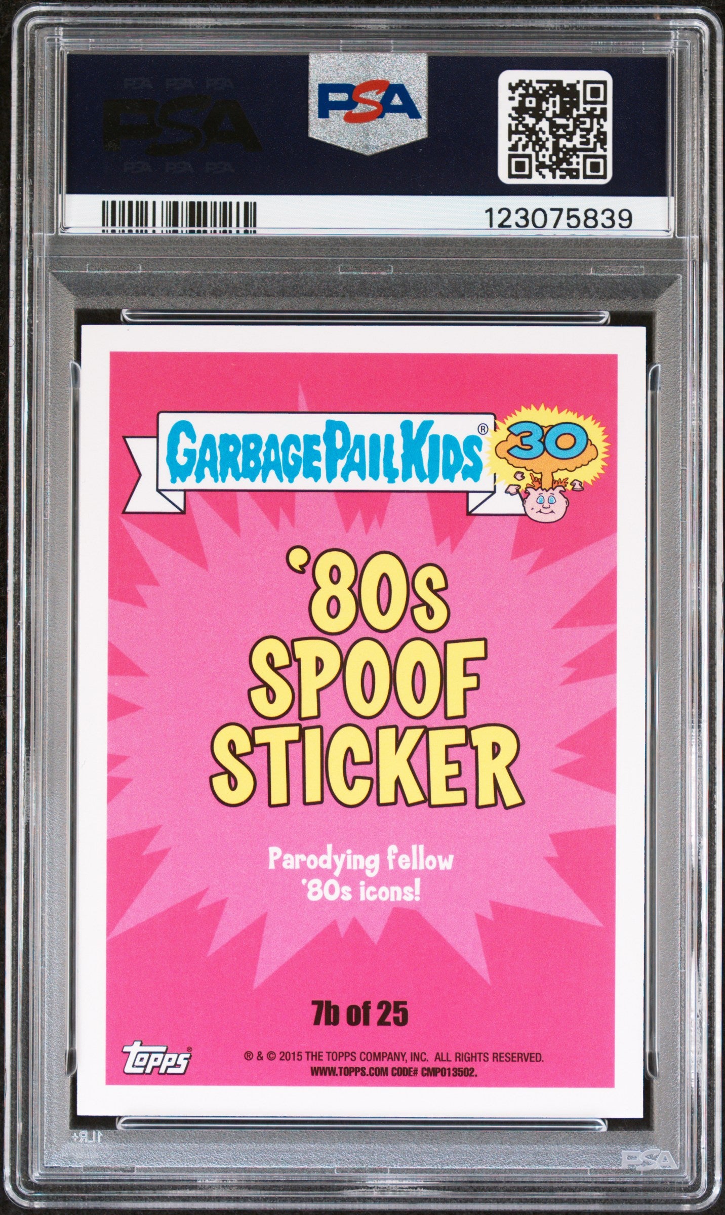 2015 Garbage Pail Kids 30th Anniversary 80s Spoof Jumpin' Jordan #7B /25 PSA 10