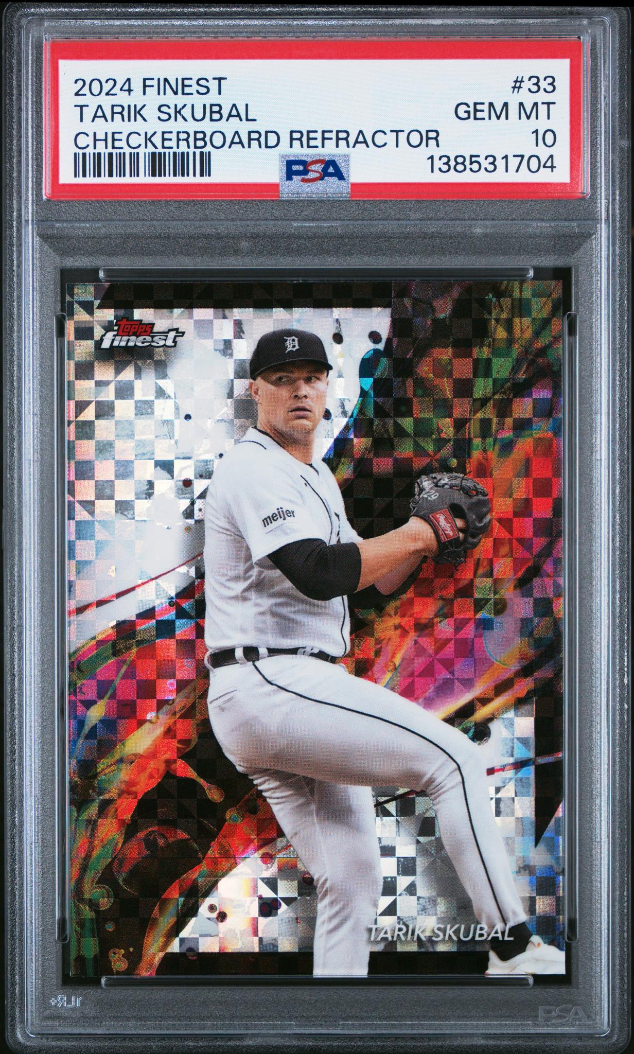 2024 Topps Finest Checkerboard Refractor Tarik Skubal #33 PSA 10