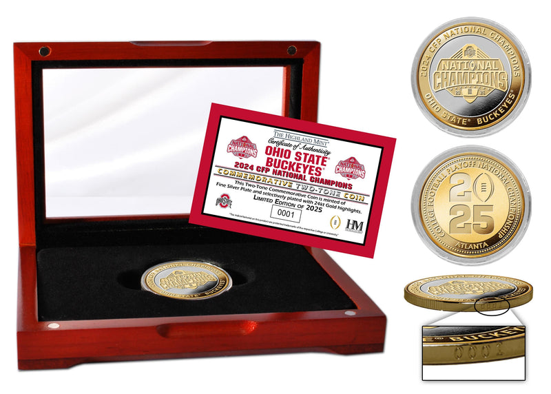 Highland Mint Ohio State Buckeyes 2025 CFP National Champions Gold & Silver Two Tone Coin - Limited Edition /2025