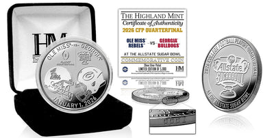 Highland Mint Ole Miss vs Georgia 2025-26 Sugar Bowl Silver Plated Coin - Limited Edition /5,000
