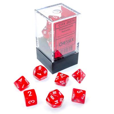 Chessex Translucent Mini Polyhedral 7-Die Set Red/White