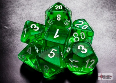Chessex Translucent Mini 7-Die Set Green/White