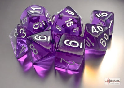 Chessex Translucent Mini 7-Die Set Purple/White