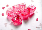 Chessex Translucent Mini 7 Die Set Pink/White