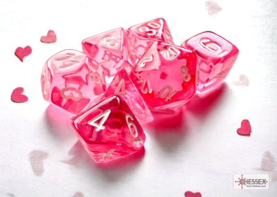 Chessex Translucent Mini 7-Die Set Pink/White