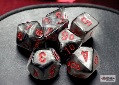 Chessex Velvet Mini 7-Die Set Black/Red