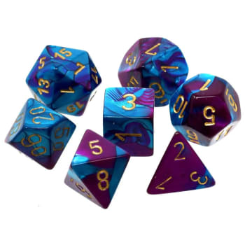 Chessex Gemini Mini 7-Die Set Purple-Teal/Gold