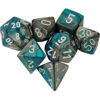Chessex Gemini Mini Polyhedral Steel-Teal/White 7-Die Set