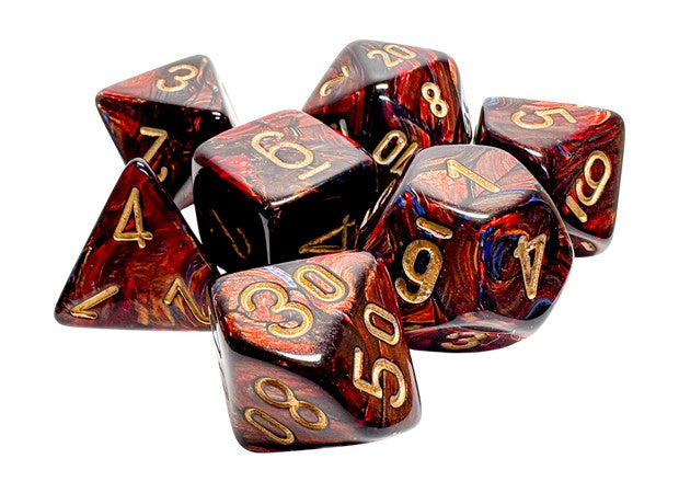 Chessex Mega-Hedral Scarab Blue Blood/Gold 7-Piece Set