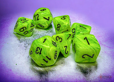 Chessex Vortex Bright Green/Black Mega-Hedral 7-Die Set