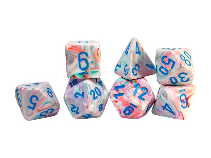 Chessex Mega-Hedral Festive Pop Art/Blue 7-Piece Set