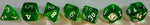 Translucent Polyhedral Green/white 7-Die Set