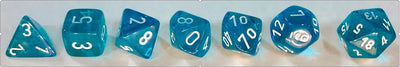 Chessex Translucent Polyhedral Teal/White 7-Die Set
