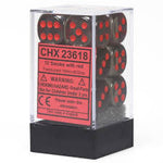 Trans. Smoke/Red 16Mm D6 Cube