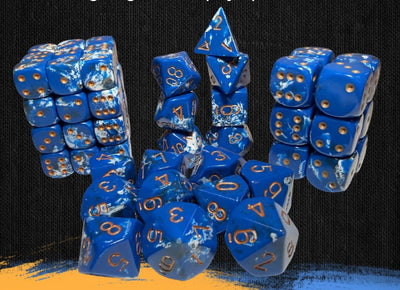 Chessex Brush Wavebreak/Gold 16mm D6 Dice Block
