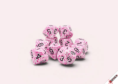 Chessex Speckled Pink Set of 10 D10s