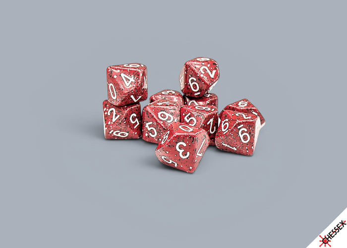 Chessex Speckled Lava Stone 10-Count D10 Dice Set