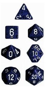 Chessex: Speckled Stealth Blue/White 7-Die Set