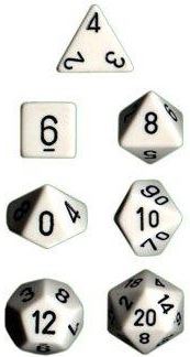 Chessex Opaque White/Black 7-Die Set