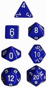 Chessex Opaque Blue/White 7-Die Set