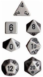 Chessex: Opaque Dark Grey/Black 7-Die Set