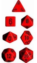Chessex: Opaque Red/Black 7-Die Set