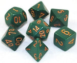 Chessex: Opaque Dusty Green/Copper 7-Die Set