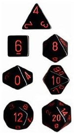 Chessex: Opaque Black/Red 7-Die Set