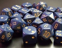 Chessex Opaque Dusty Blue/Copper 7-Die Set
