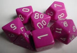 Chessex: Opaque Light Purple/White 7-Die Set
