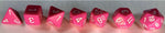 Opaque Polyhedral Pink/white 7-Die Set