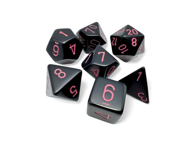 Chessex Opaque Black/Pink Polyhedral 7-Die Set