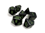 Chessex Opaque Black/Green 7 Die Set