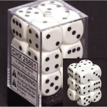 Chessex Opaque 16mm D6 White/Black Dice Block