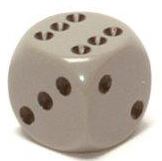 Chessex Opaque 16mm D6 Dark Grey/Black Dice Block (12 Dice)