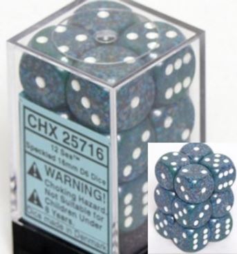 Chessex Speckled Sea 16mm D6 Dice Block (12 Dice)