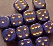 Chessex Speckled Golden Cobalt 16mm D6 Dice Block
