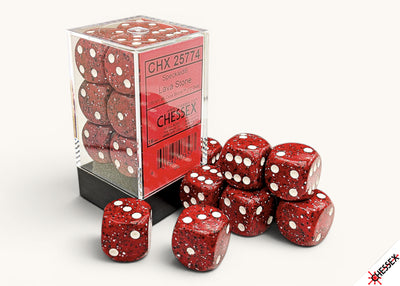 Chessex Speckled Lava Stone 16mm D6 Dice Cube (12 Count)