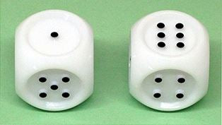 Chessex: Opaque White/Black D6 Dice Block