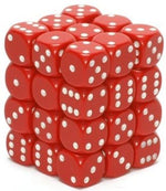 Chessex: Opaque Red/White D6 Dice Block