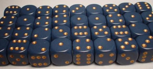 Chessex: Opaque Dusty Blue/Copper 12Mm D6 Dice